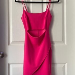 Lulu's Vibrant Pink Asymmetrical Dress